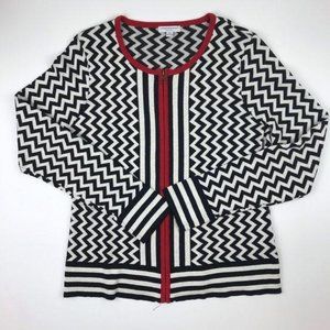 Katherine Barclay chevron print zip up cardigan